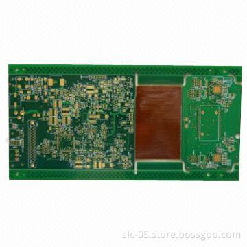 6-layer Rigid-flex PCBs, PI+FR4 and Surface ENIG with Solder Mask in Green and 1.6mm Thickness board
